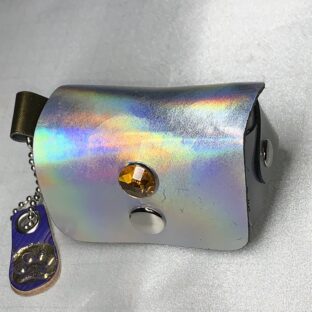 No.11(牛革）猫のハンカチミニバッグ　ワンポイント