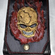 （牛革）スカル 携帯ポーチ 　現品限り  SALEゴールデンウィーク末迄
