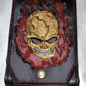 （牛革）スカル 携帯ポーチ 　現品限り  SALEゴールデンウィーク末迄