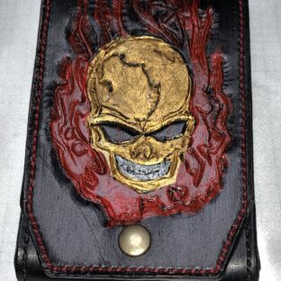 （牛革）スカル 携帯ポーチ 　現品限り  SALEゴールデンウィーク末迄