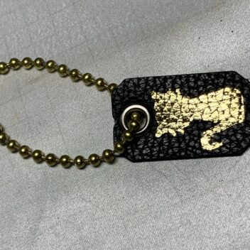 猫のストラップ（牛革）送料無料